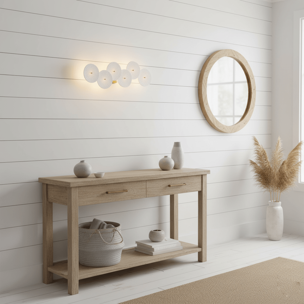 Lotus Petal Wall Lamp — Ceramic Floral Wall Sconce for Bedroom & Hallway