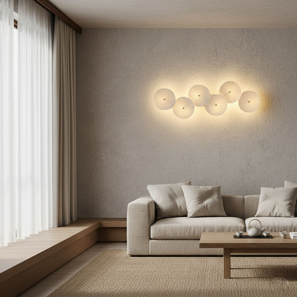 Lotus Petal Wall Lamp — Ceramic Floral Wall Sconce for Bedroom & Hallway