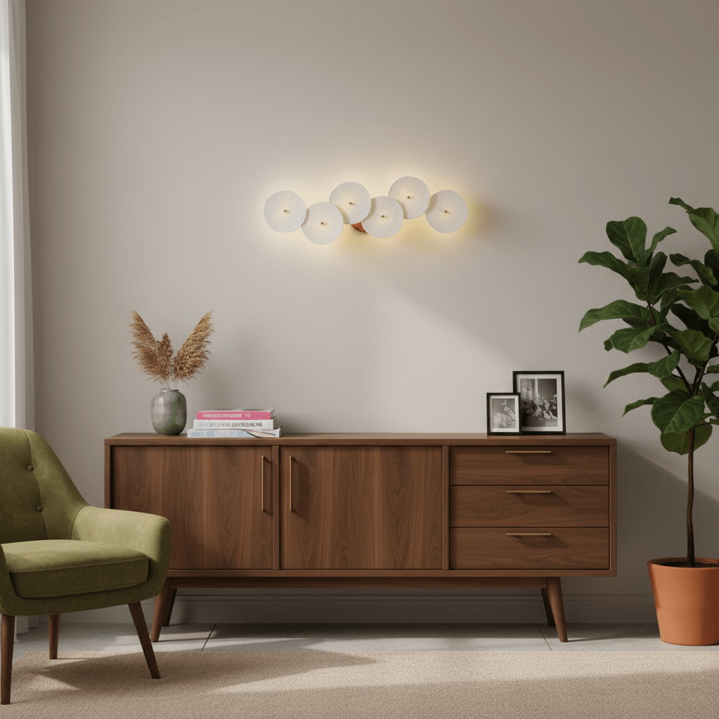 Lotus Petal Wall Lamp — Ceramic Floral Wall Sconce for Bedroom & Hallway