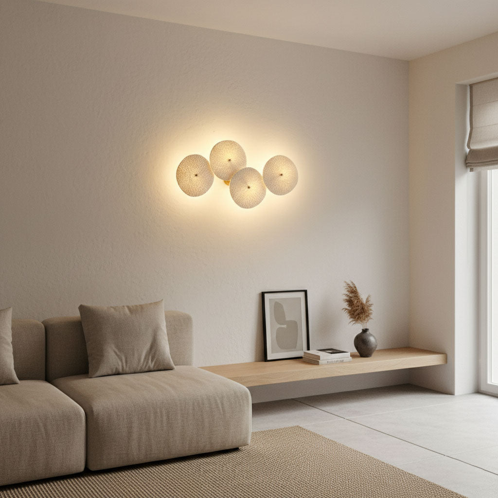 Lotus Petal Wall Lamp — Ceramic Floral Wall Sconce for Bedroom & Hallway