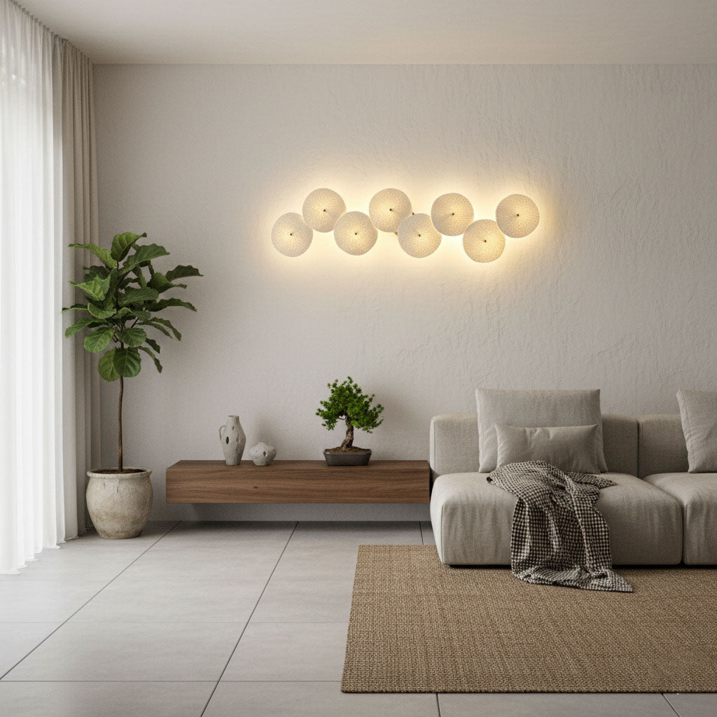 Lotus Petal Wall Lamp — Ceramic Floral Wall Sconce for Bedroom & Hallway