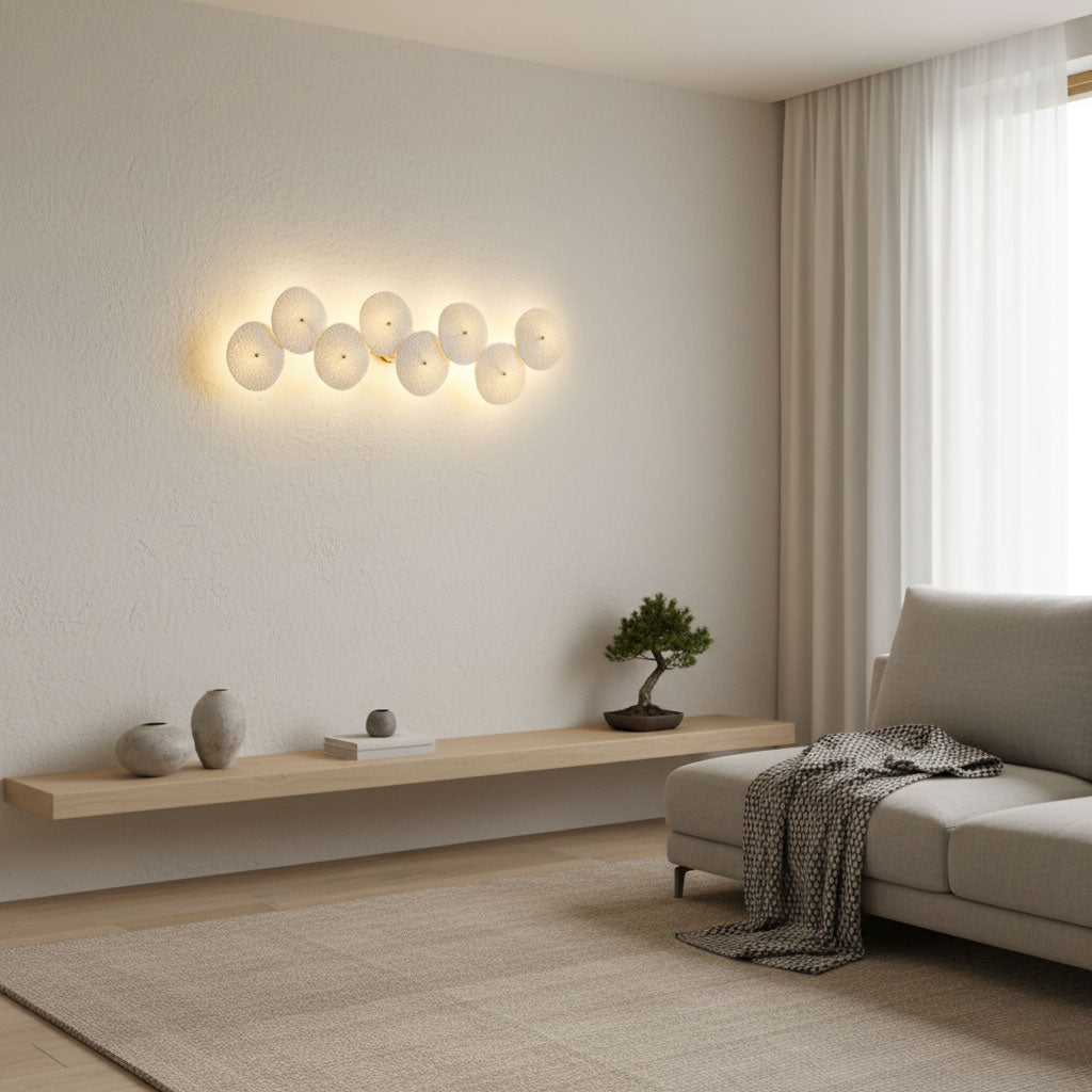 Lotus Petal Wall Lamp — Ceramic Floral Wall Sconce for Bedroom & Hallway