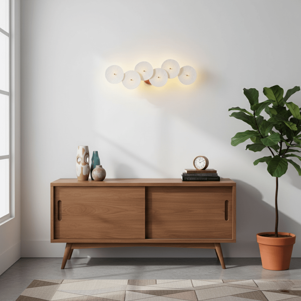 Lotus Petal Wall Lamp — Ceramic Floral Wall Sconce for Bedroom & Hallway