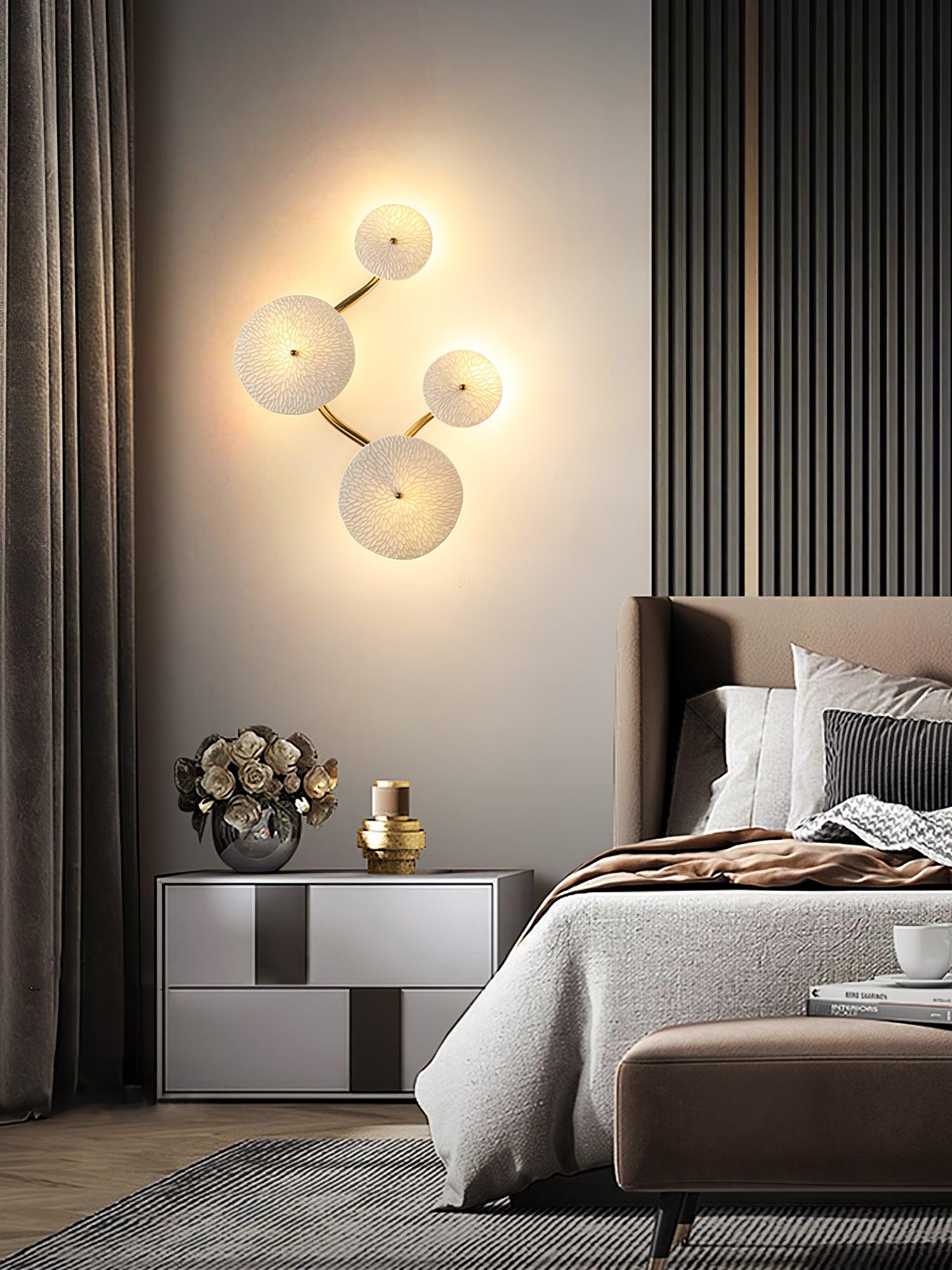 Lotus Petal Wall Lamp — Ceramic Floral Wall Sconce for Bedroom & Hallway