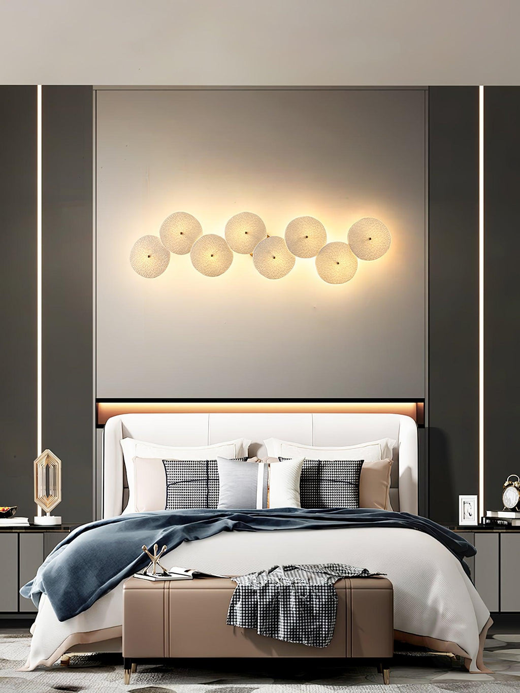 Lotus Petal Wall Lamp — Ceramic Floral Wall Sconce for Bedroom & Hallway