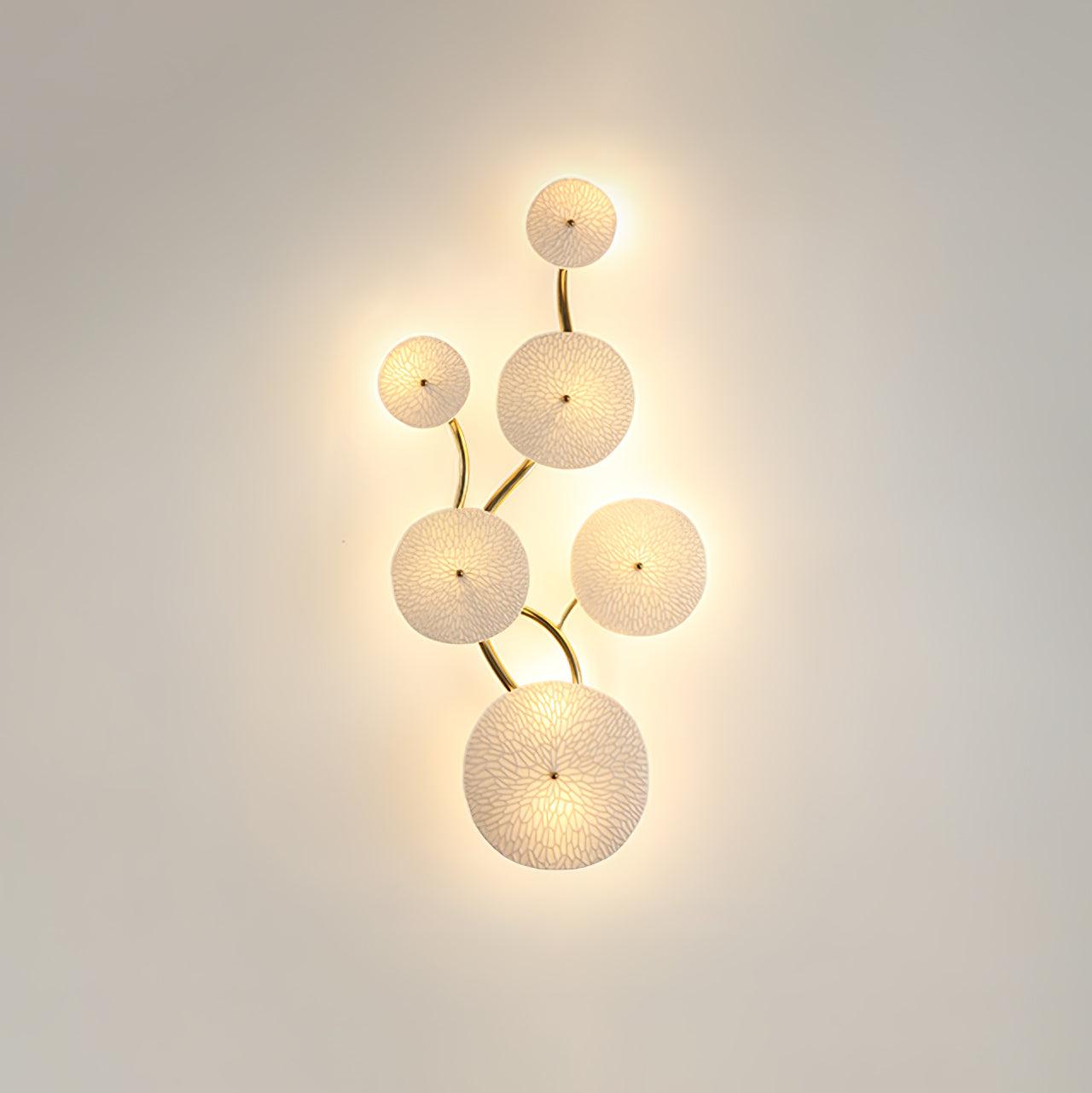 Lotus Petal Wall Lamp — Ceramic Floral Wall Sconce for Bedroom & Hallway