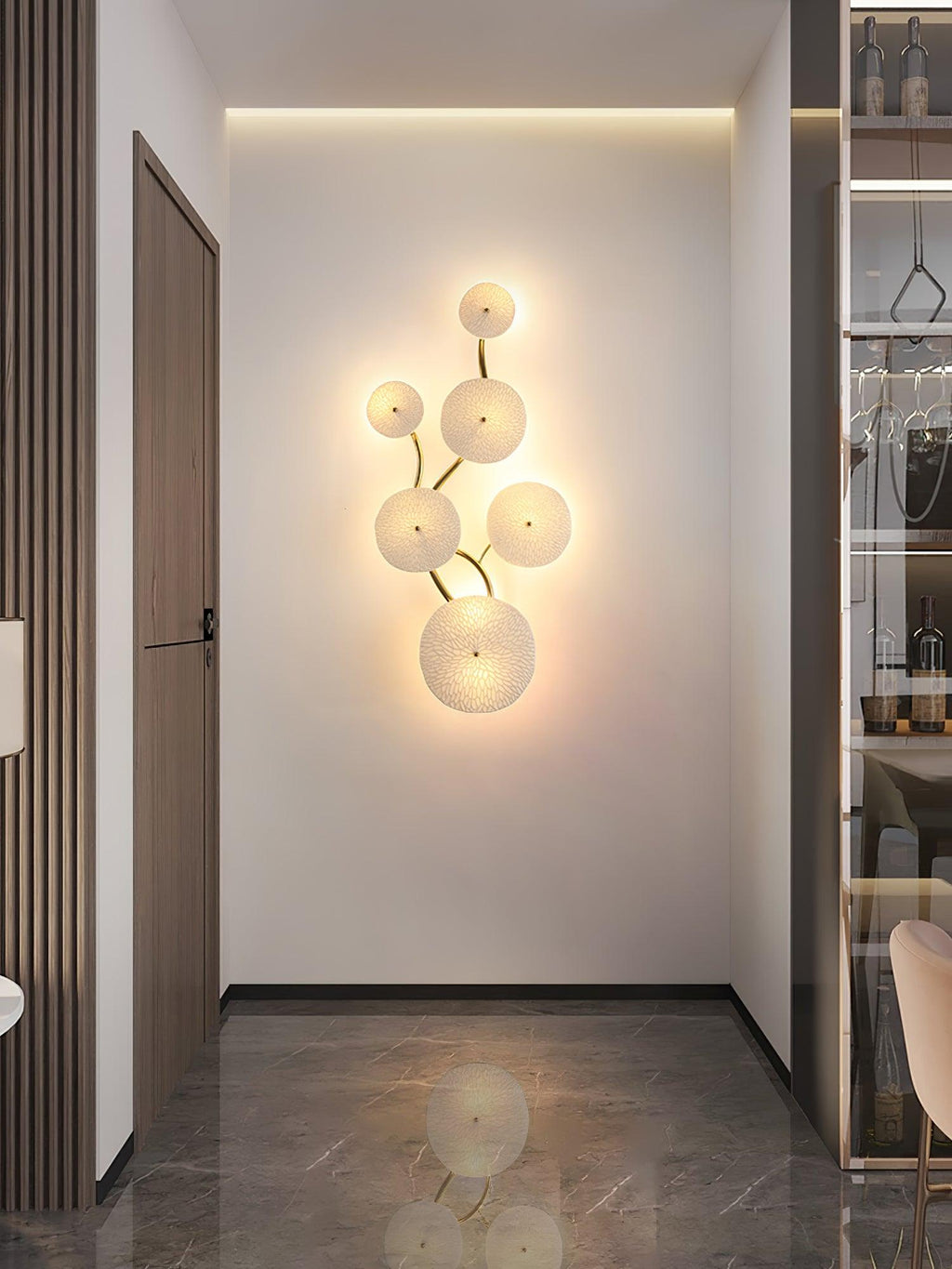 Lotus Petal Wall Lamp — Ceramic Floral Wall Sconce for Bedroom & Hallway