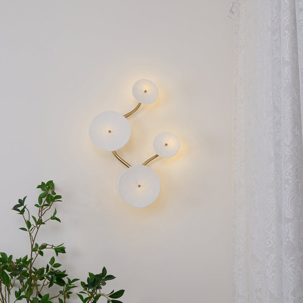 Lotus Petal Wall Lamp — Ceramic Floral Wall Sconce for Bedroom & Hallway