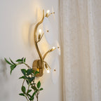 Lotus Petal Wall Lamp — Ceramic Floral Wall Sconce for Bedroom & Hallway