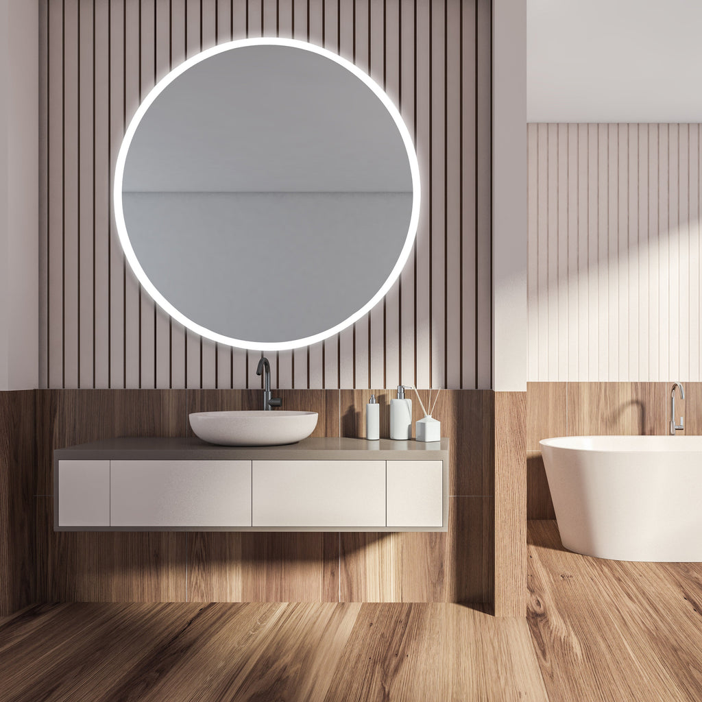 Luna Round LED Bathroom Vanity Mirror for bathroom vanity | Halvern