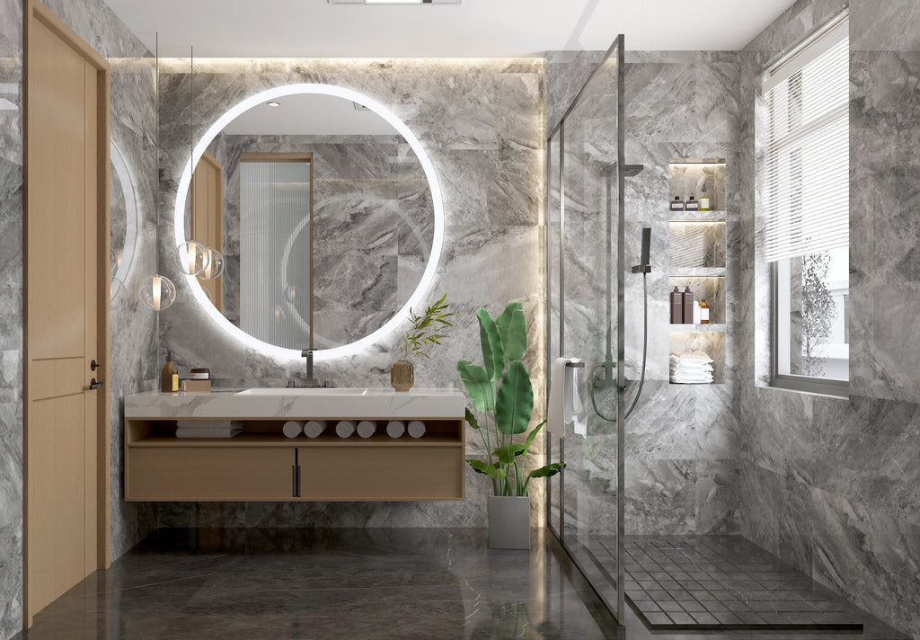Luna Round LED Bathroom Vanity Mirror for bathroom vanity | Halvern