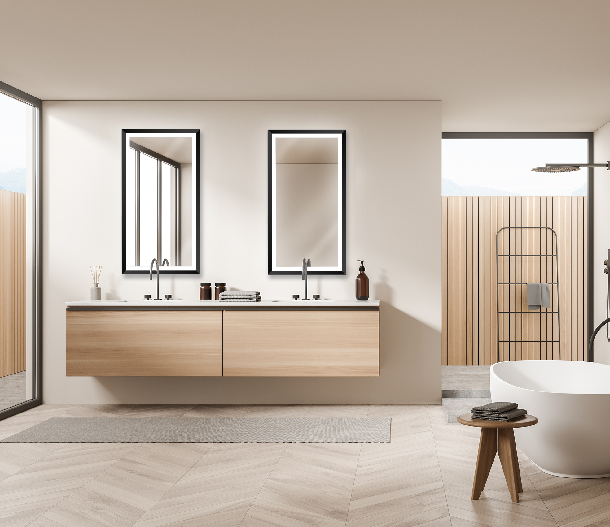 Calisto Framed LED Bathroom Vanity Mirror for bathroom vanity | Halvern