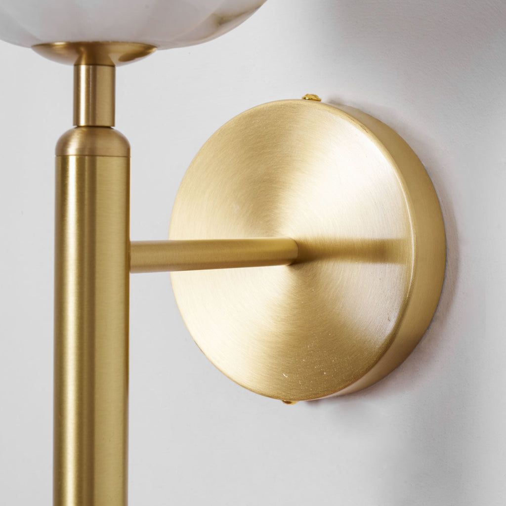 Mian Alabaster Wall Lamp — Brass Floral Stone Wall Sconce for Bedroom & Hallway