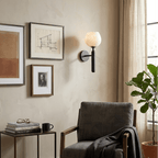Mian Alabaster Wall Lamp — Brass Floral Stone Wall Sconce for Bedroom & Hallway