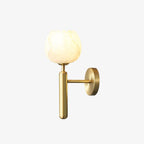 Mian Alabaster Wall Lamp — Brass Floral Stone Wall Sconce for Bedroom & Hallway