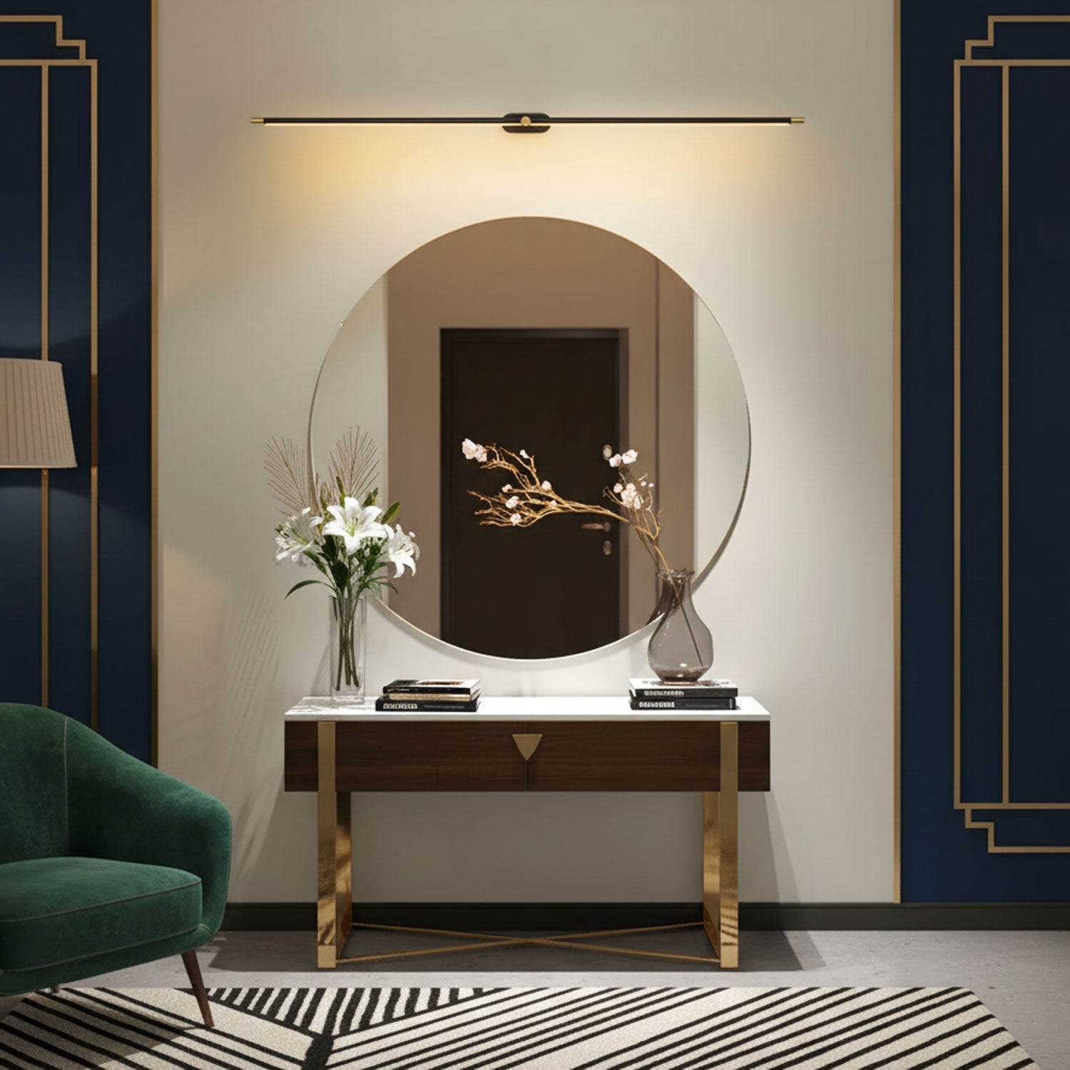 Minimalist Linear Wall Lamp — Modern LED Vanity Wall Sconce for Bathroom & Bedroom