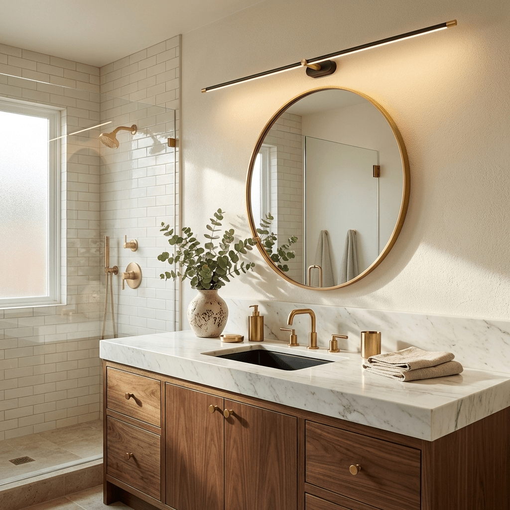 Minimalist Linear Wall Lamp — Modern LED Vanity Wall Sconce for Bathroom & Bedroom