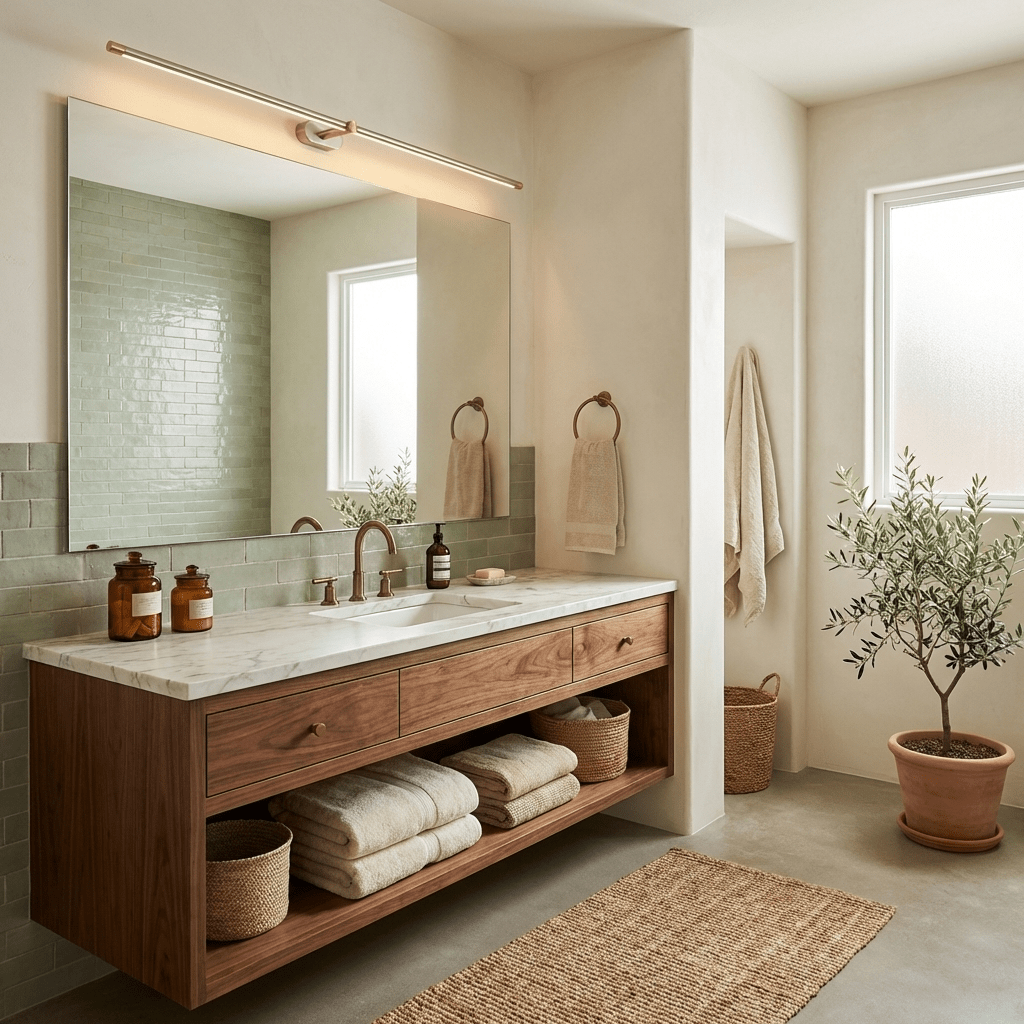 Minimalist Linear Wall Lamp — Modern LED Vanity Wall Sconce for Bathroom & Bedroom