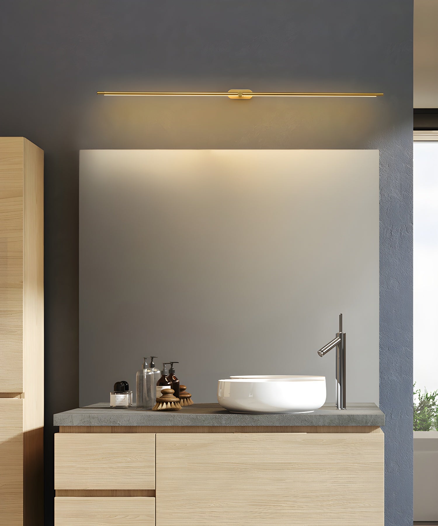 Minimalist Linear Wall Lamp — Modern LED Vanity Wall Sconce for Bathroom & Bedroom