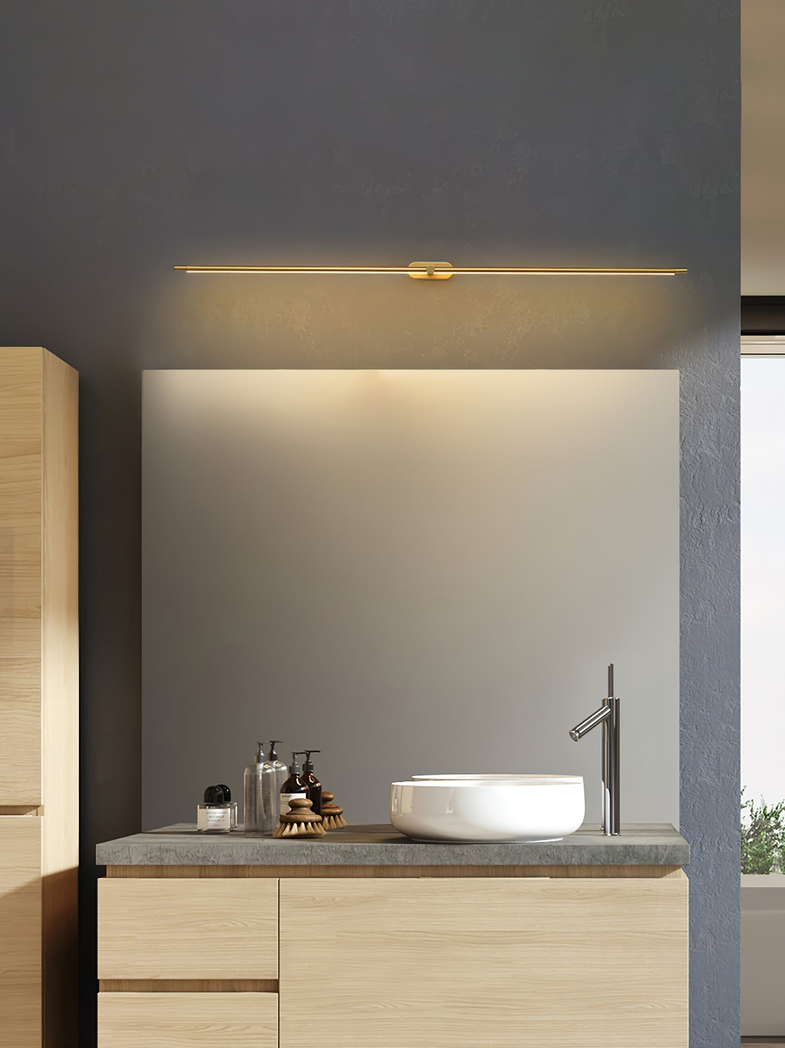 Minimalist Linear Wall Lamp — Modern LED Vanity Wall Sconce for Bathroom & Bedroom