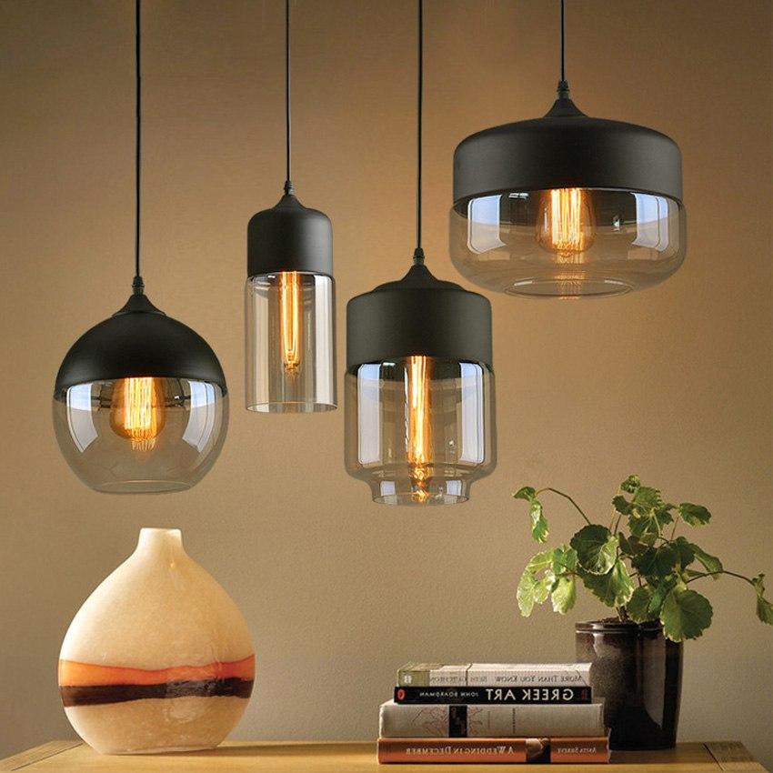 Modern Nordic Glass Pendant Light — Glass Shade Hanging Lamp for Kitchen Island