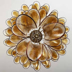 Amber Glass Petals Chandelier — Layered Petal Ceiling Light for Dining Room