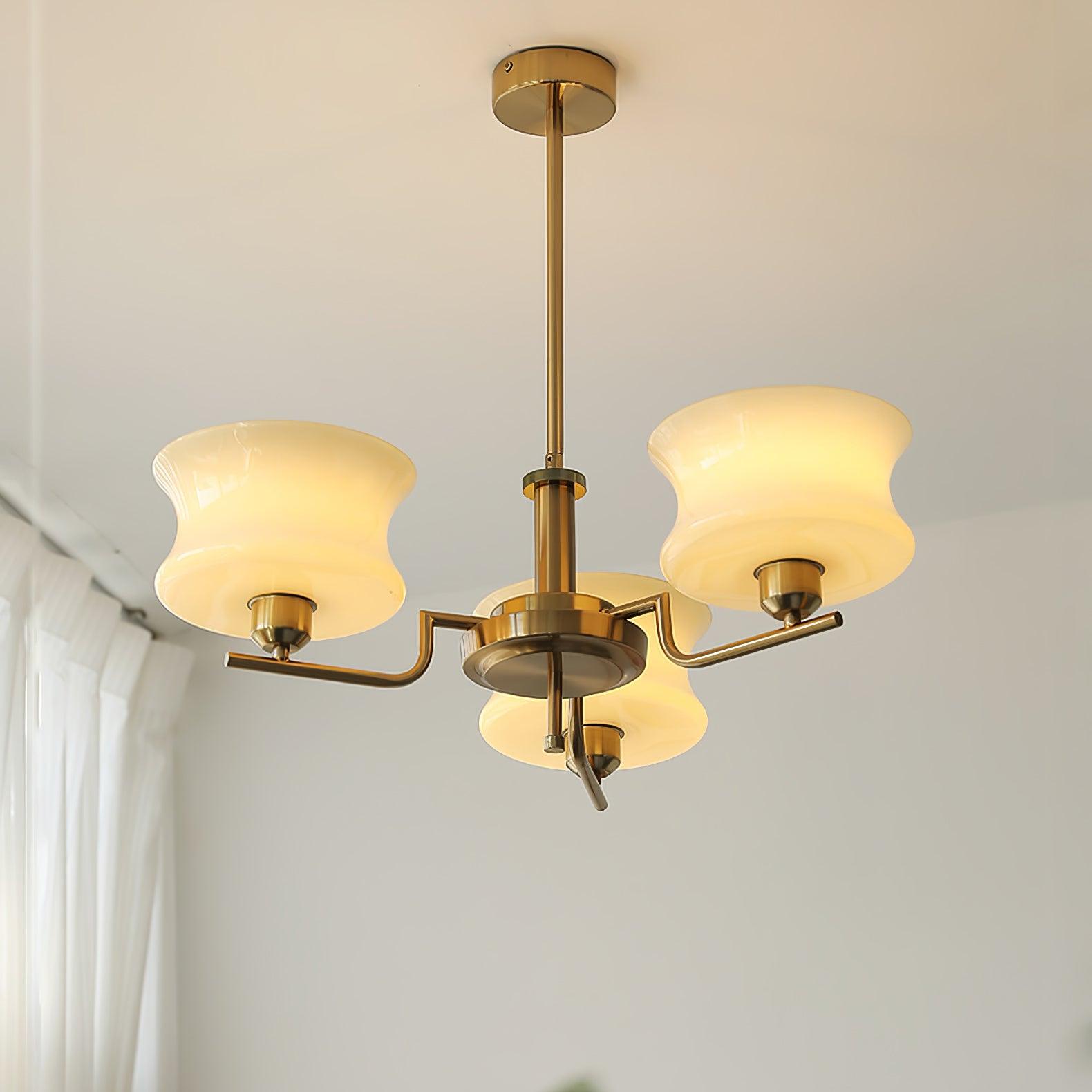 Belue Chandelier — Vintage Gold Glass Globe Ceiling Light for Dining Room