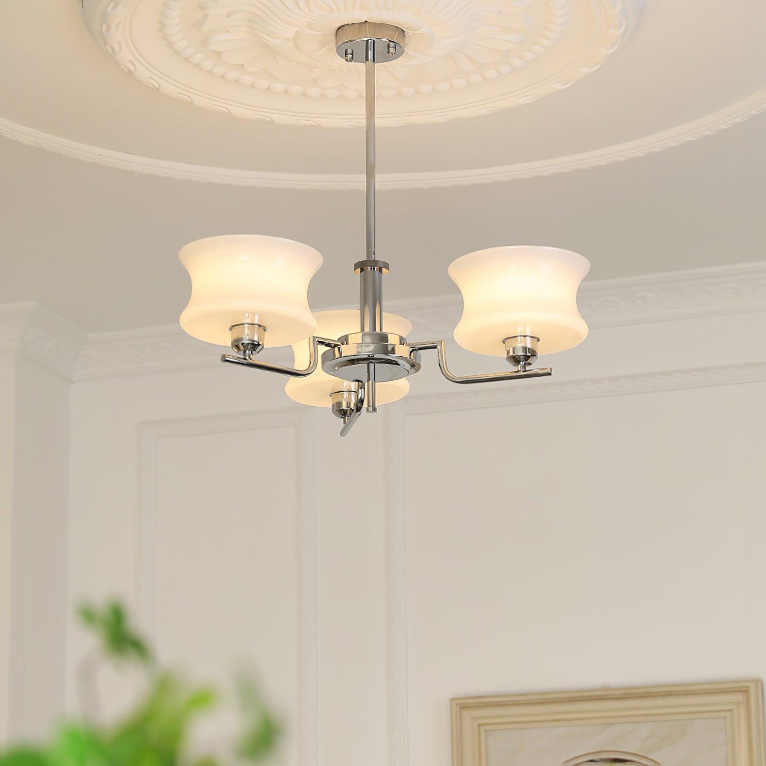 Belue Chandelier — Vintage Gold Glass Globe Ceiling Light for Dining Room