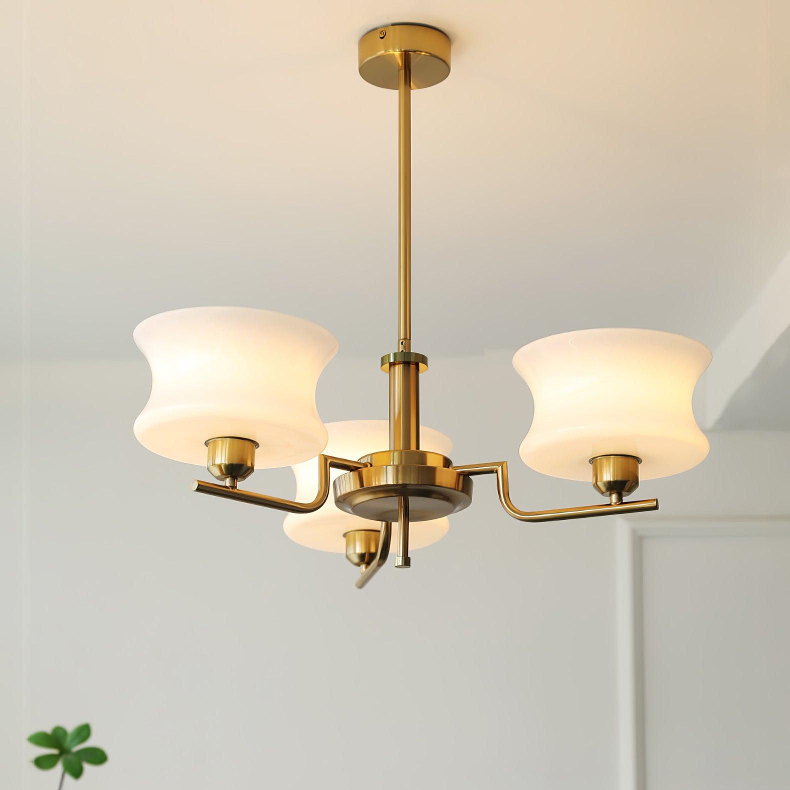 Belue Chandelier — Vintage Gold Glass Globe Ceiling Light for Dining Room