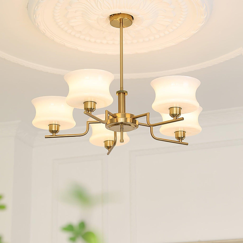 Belue Chandelier — Vintage Gold Glass Globe Ceiling Light for Dining Room