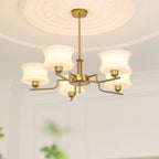 Belue Chandelier — Vintage Gold Glass Globe Ceiling Light for Dining Room