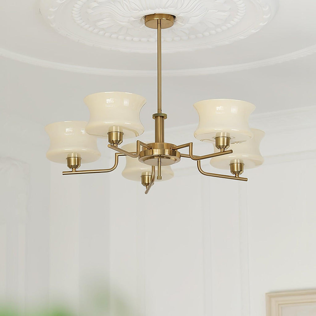 Belue Chandelier — Vintage Gold Glass Globe Ceiling Light for Dining Room