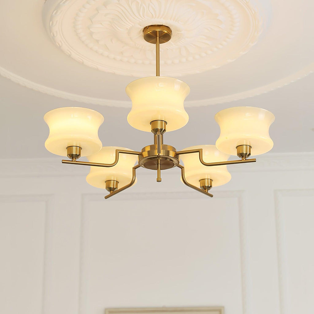Belue Chandelier — Vintage Gold Glass Globe Ceiling Light for Dining Room