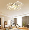 Layered Square LED Chandelier — Tiered Geometric Ceiling Light for Dining Room