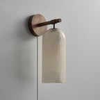 Pillar Alabaster Plug-in Wall Sconce — Plug-In Stone Wall Light for Bedroom