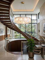 Rock Alabaster Chandelier — Natural Stone Statement Light for High Ceilings