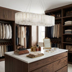 Rock Alabaster Chandelier — Natural Stone Statement Light for High Ceilings