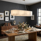 Rock Alabaster Chandelier — Natural Stone Statement Light for High Ceilings