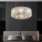 Rock Alabaster Chandelier — Natural Stone Statement Light for High Ceilings
