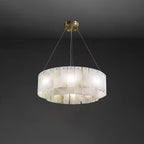 Rock Alabaster Chandelier — Natural Stone Statement Light for High Ceilings