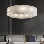 Rock Alabaster Chandelier — Natural Stone Statement Light for High Ceilings