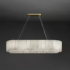 Rock Alabaster Chandelier — Natural Stone Statement Light for High Ceilings