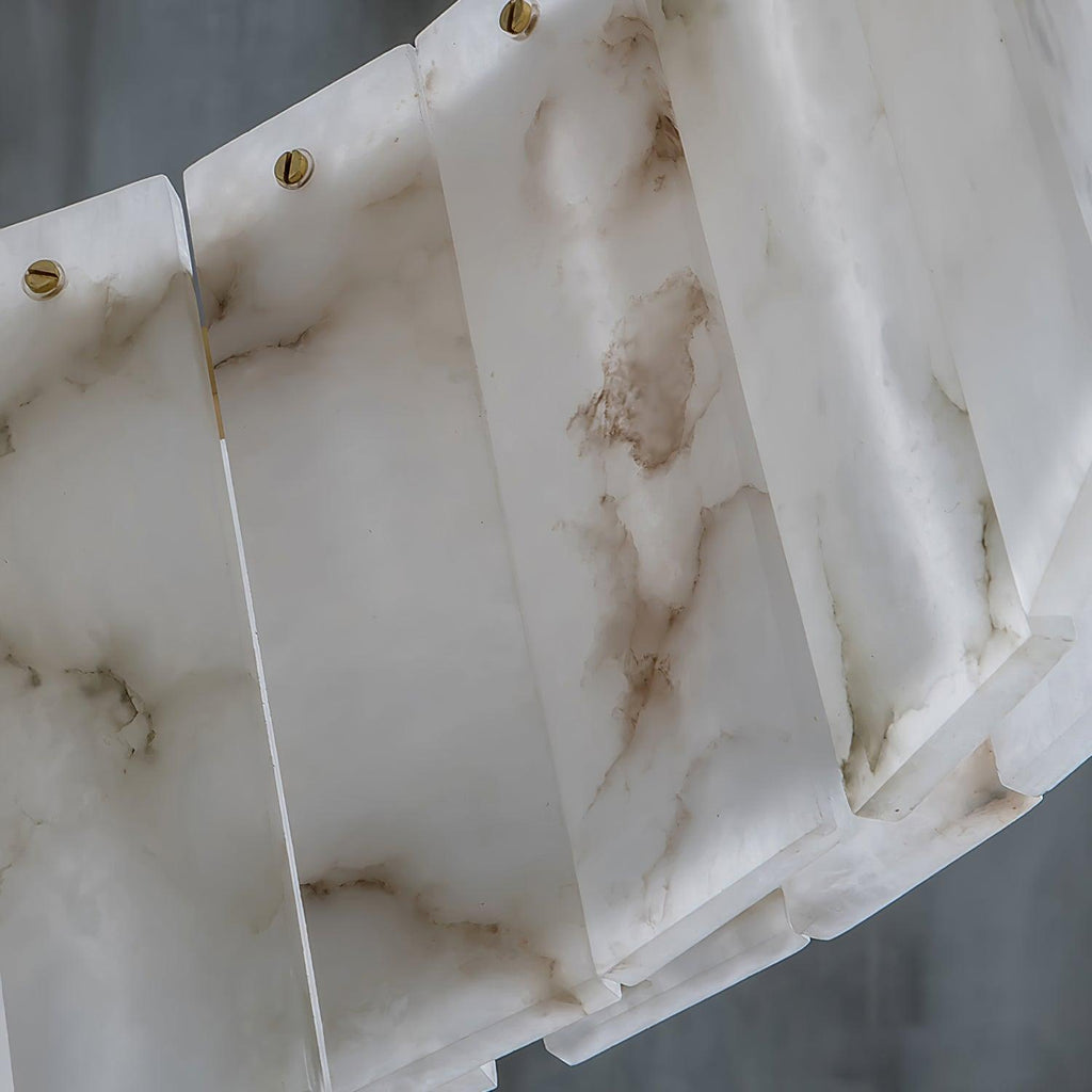 Rock Alabaster Chandelier — Natural Stone Statement Light for High Ceilings