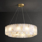 Rock Alabaster Chandelier — Natural Stone Statement Light for High Ceilings