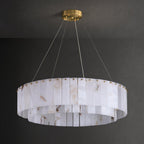 Rock Alabaster Chandelier — Natural Stone Statement Light for High Ceilings