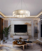 Rock Alabaster Chandelier — Natural Stone Statement Light for High Ceilings