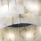 Rock Alabaster Chandelier — Natural Stone Statement Light for High Ceilings