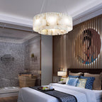 Rock Alabaster Chandelier — Natural Stone Statement Light for High Ceilings