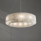 Rock Alabaster Chandelier — Natural Stone Statement Light for High Ceilings