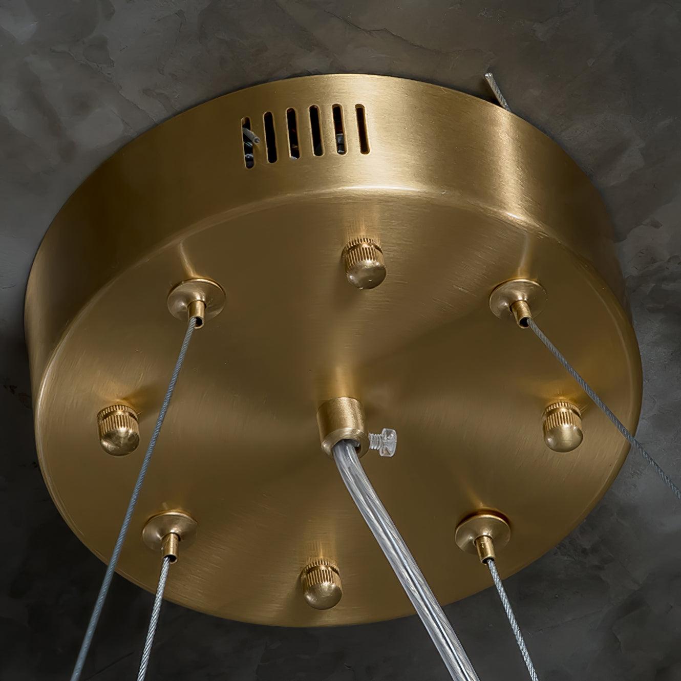 Rock Alabaster Chandelier — Natural Stone Statement Light for High Ceilings